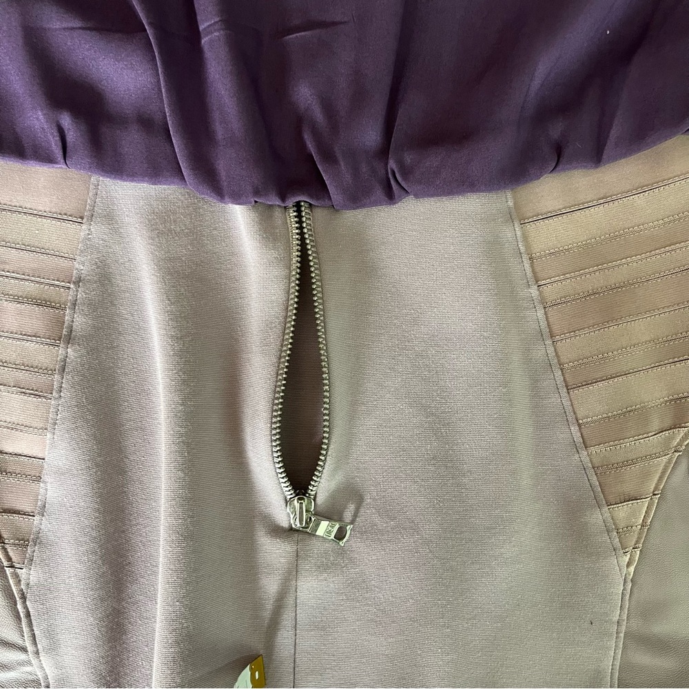 Alice and Olivia Nicky Blouson Leather Panel Dress - Picture 9 of 11